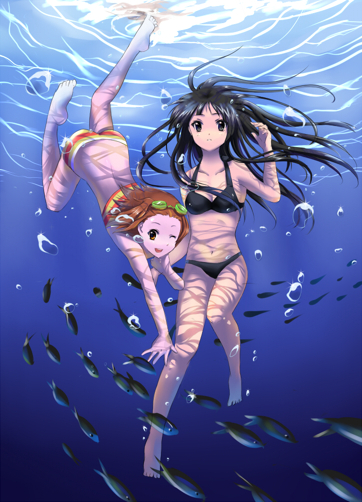 akiyama mio and tainaka ritsu (k-on!) drawn by w_rong