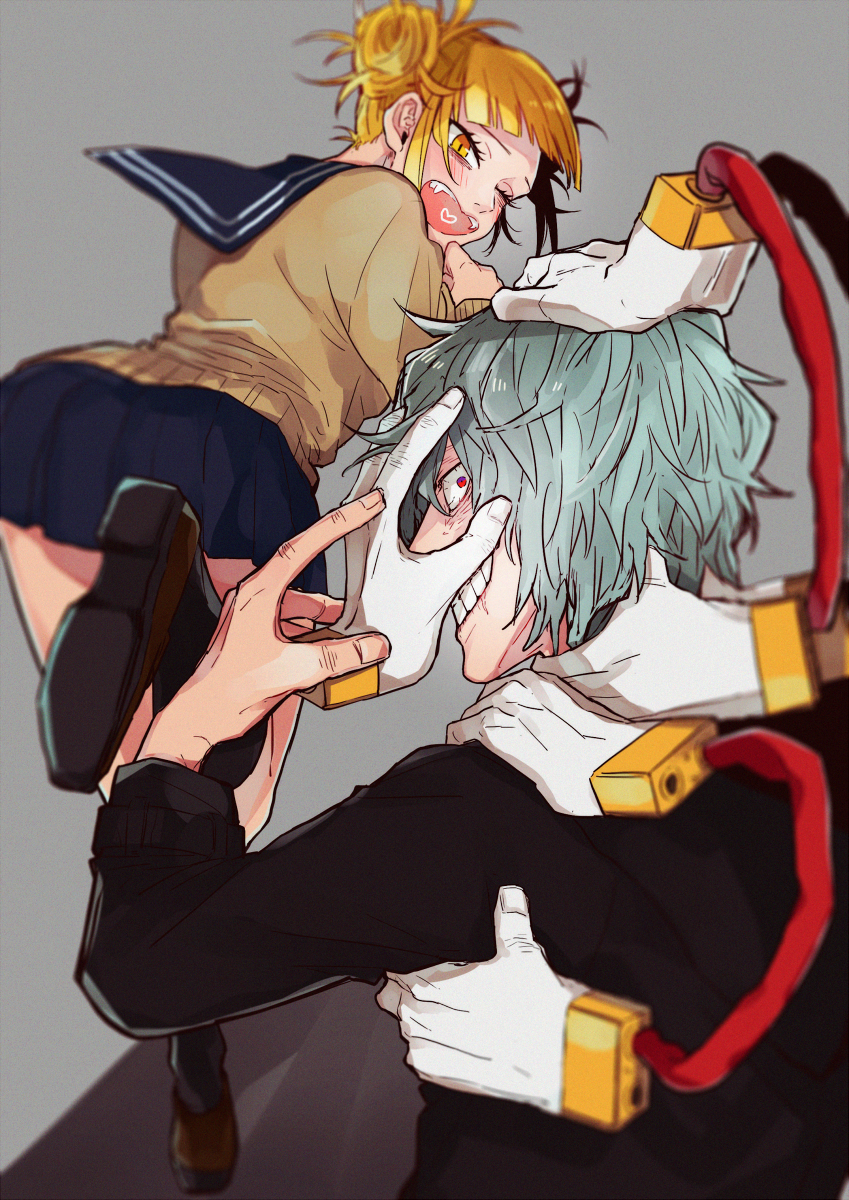toga himiko and shigaraki tomura (boku no hero academia) drawn by hisknn