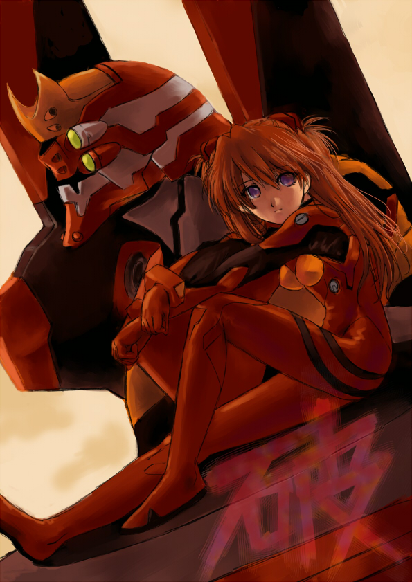 souryuu asuka langley and eva 02 (neon genesis evangelion and 2 more) drawn by stargeyser