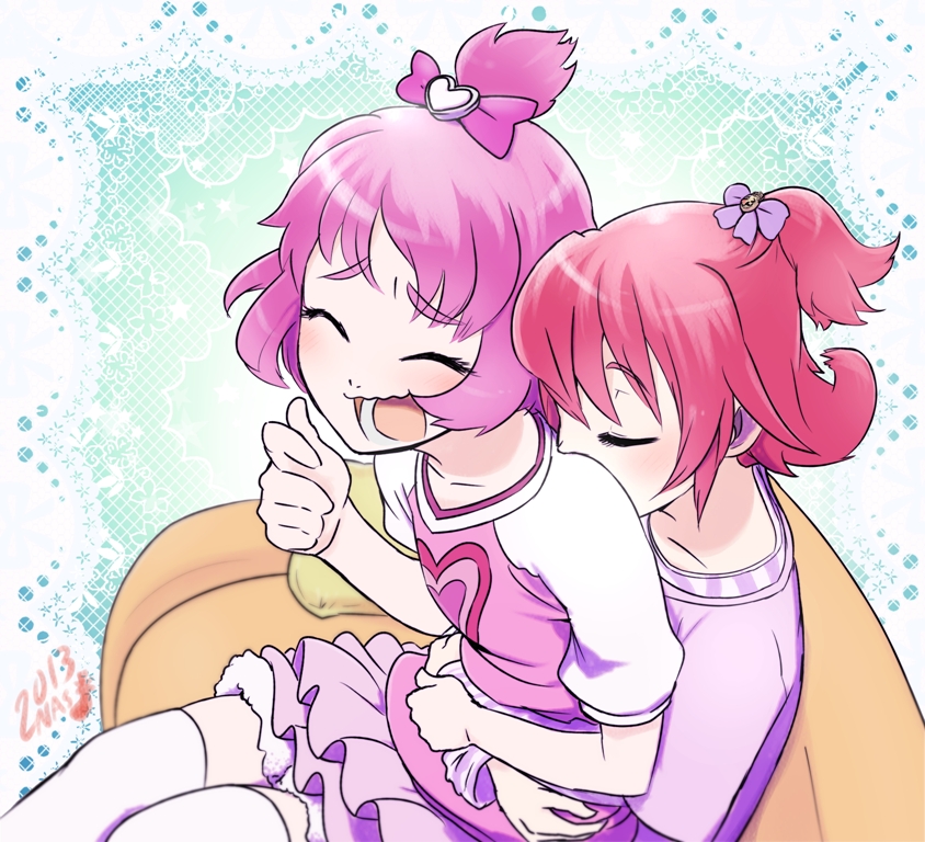 aida mana and sharuru (precure and 1 more) drawn by kamiyama_kenta