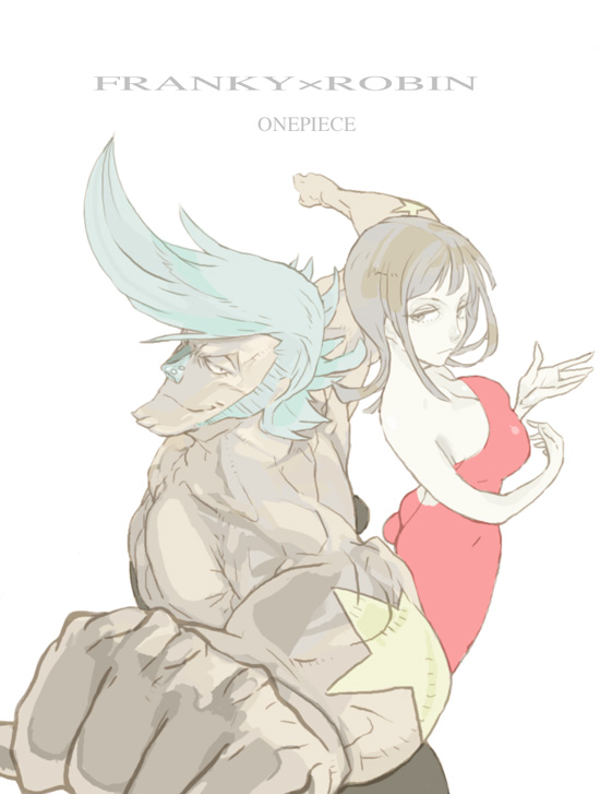 nico robin and franky (one piece) drawn by koko_(coco_-_coco)