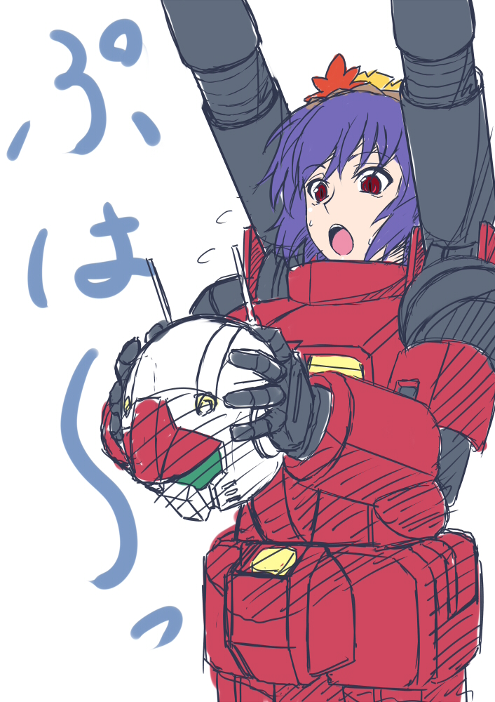 yasaka kanako and guncannon (touhou and 1 more) drawn by h-new
