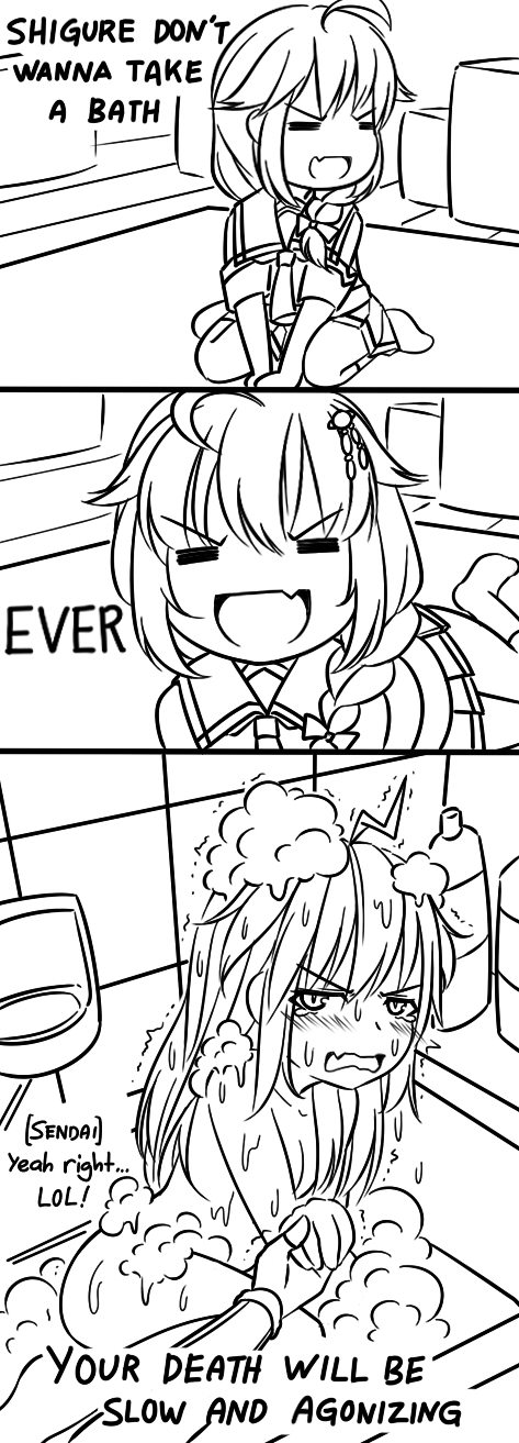 shigure and sendai (kantai collection) drawn by guin_guin