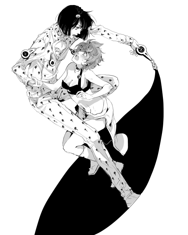 bruno bucciarati and trish una (jojo no kimyou na bouken and 1 more) drawn by nakagawa_waka