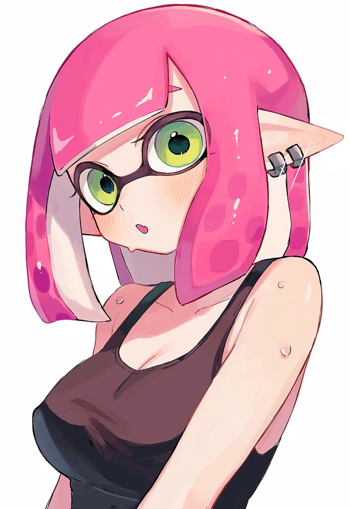 inkling player character and inkling girl (splatoon) drawn by kodak_painter