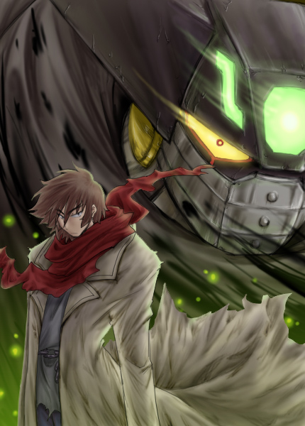 nagare ryoma and black getter (getter robo and 1 more) drawn by kuore