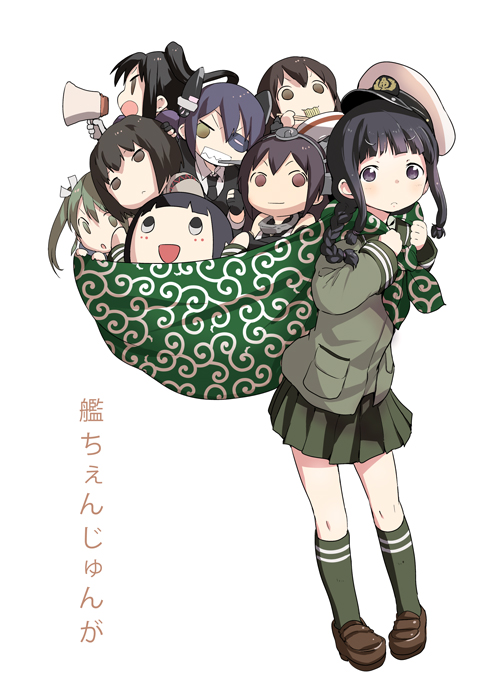 akagi, tenryuu, zuikaku, nagato, kitakami, and 3 more (kantai collection and 1 more) drawn by watarai_keiji