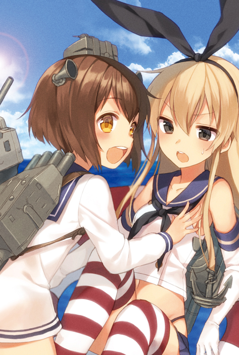 shimakaze, yukikaze, and rensouhou-chan (kantai collection) drawn by midorikawa_you