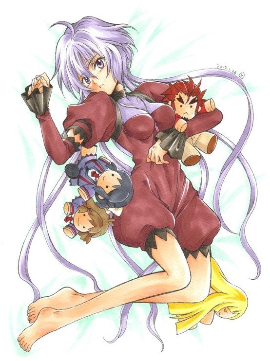 yukine chris, tachibana hibiki, kohinata miku, fine, and kazanari genjuurou (senki zesshou symphogear) drawn by seraworks