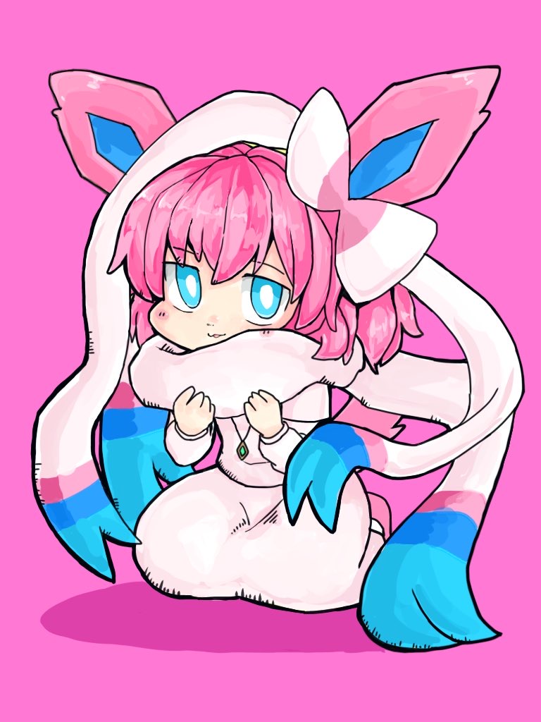sylveon and nyon (pokemon and 1 more) drawn by kanakamei1