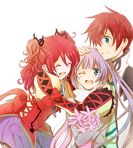 sophie, asbel lhant, and cheria barnes (tales of and 1 more) drawn by satsu