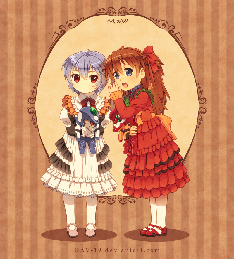 souryuu asuka langley and ayanami rei (neon genesis evangelion and 1 more) drawn by dav-19