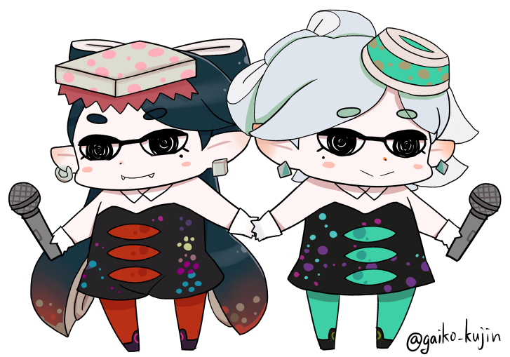 callie and marie (splatoon and 1 more) drawn by gaiko_kujin