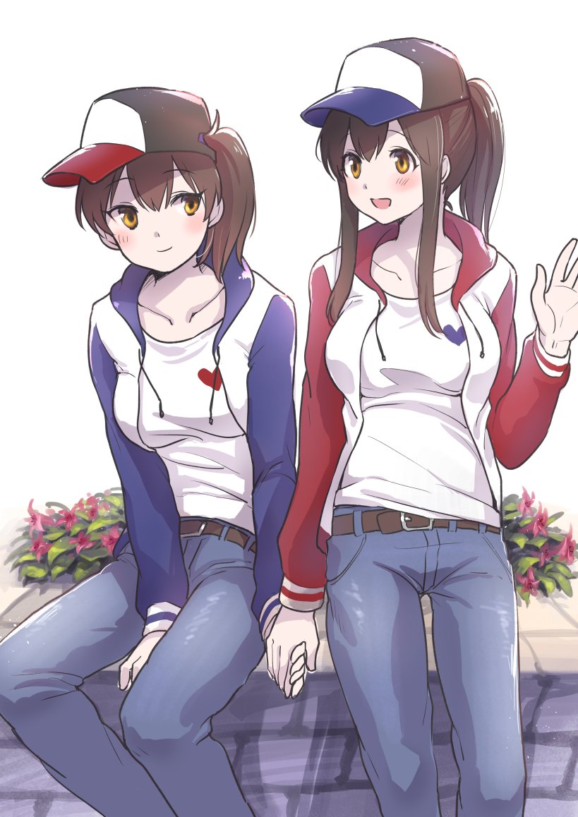 kaga and akagi (kantai collection) drawn by fukuroumori