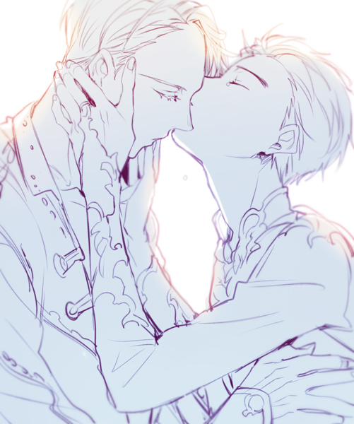 katsuki yuuri and viktor nikiforov (yuri!!! on ice) drawn by kuroemon