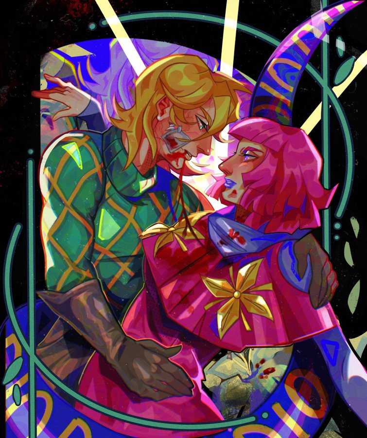 diego brando, scary monsters, and hot pants (jojo no kimyou na bouken and 1 more) drawn by arizuume