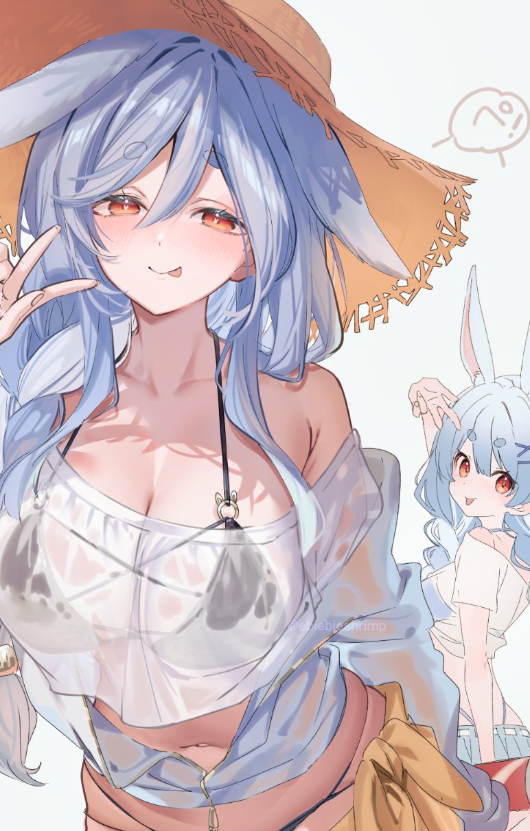 usada pekora and pekomama (hololive) drawn by shuri_(84k)