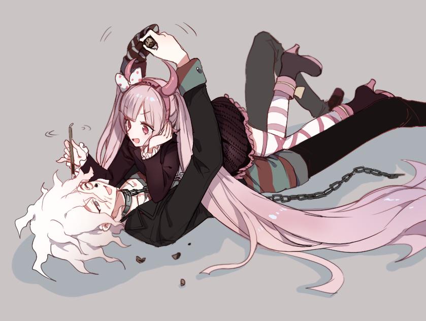 komaeda nagito, servant, and utsugi kotoko (danganronpa and 1 more) drawn by shell_(shell518)
