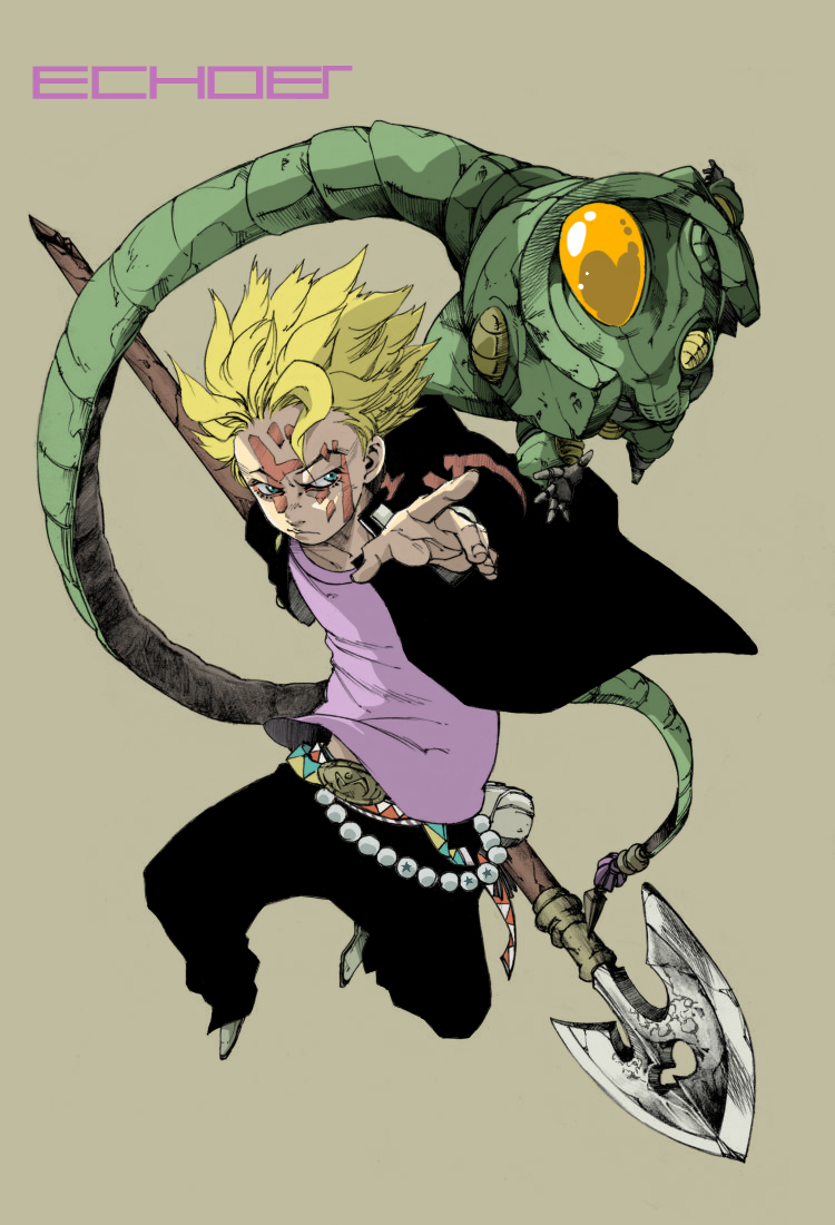 hirose koichi, echoes, and echoes act2 (jojo no kimyou na bouken and 1 more) drawn by makkamu