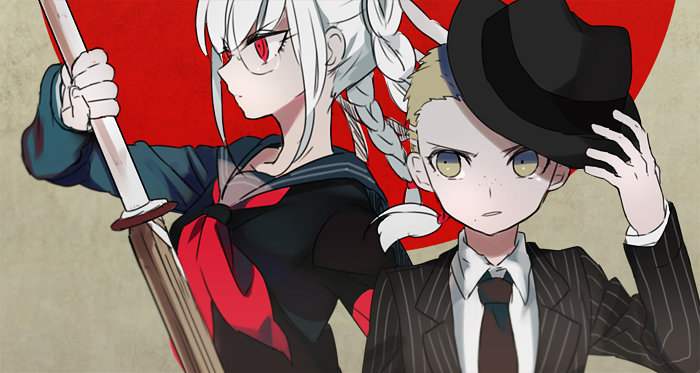 pekoyama peko and kuzuryu fuyuhiko (danganronpa and 1 more) drawn by hou_(ppo)