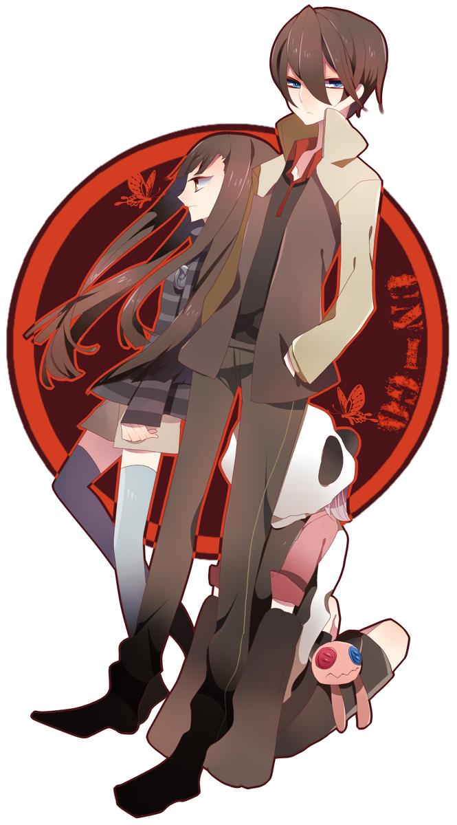 sasa kazamori, inga, and yuuki shinjuurou (un-go) drawn by akuama