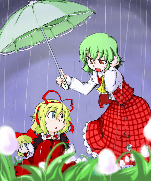kazami yuuka, medicine melancholy, and su-san (touhou) drawn by masu_gitsune
