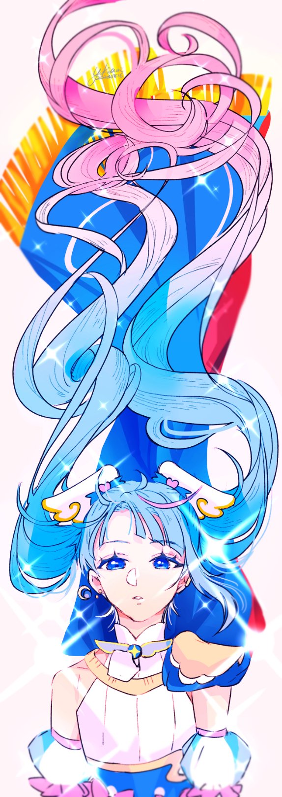 sora harewataru and cure sky (precure and 1 more) drawn by yukinami_(paru26i)