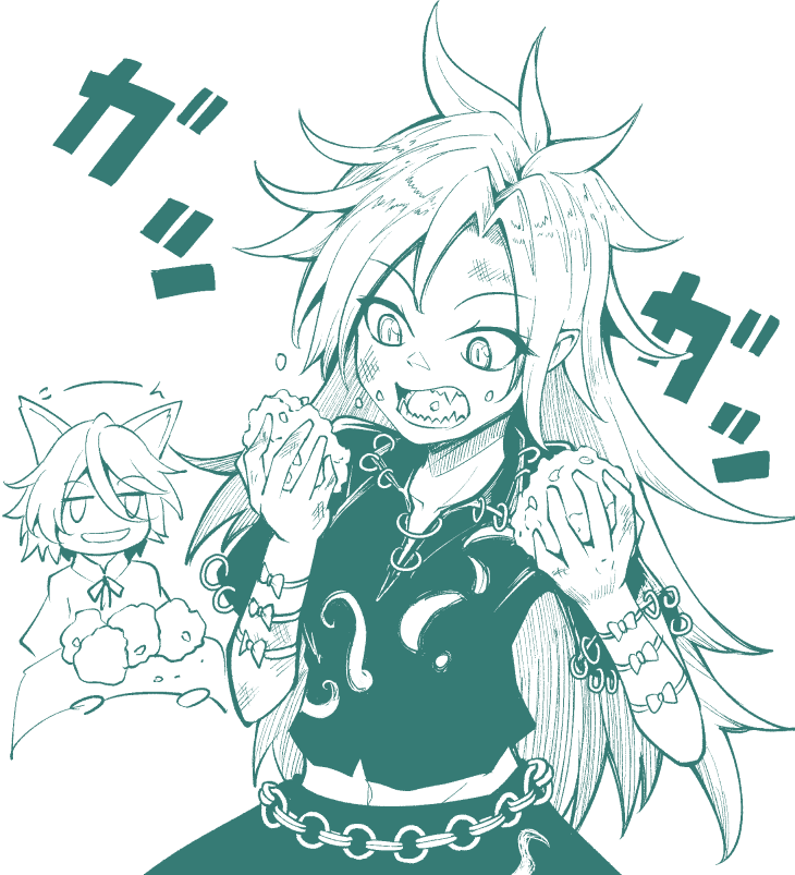 kudamaki tsukasa and himemushi momoyo (touhou) drawn by ashiroku_(miracle_hinacle)