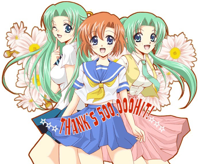 ryuuguu rena, sonozaki mion, and sonozaki shion (higurashi no naku koro ni) drawn by sinko_(sinsin)