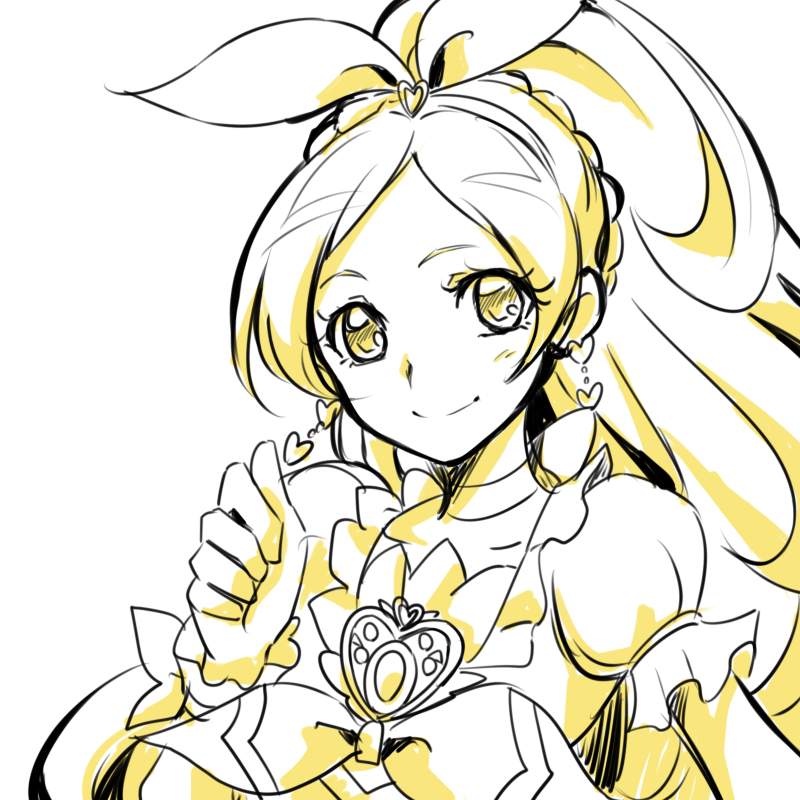 minamino kanade and cure rhythm (precure and 1 more) drawn by tsukikage_oyama
