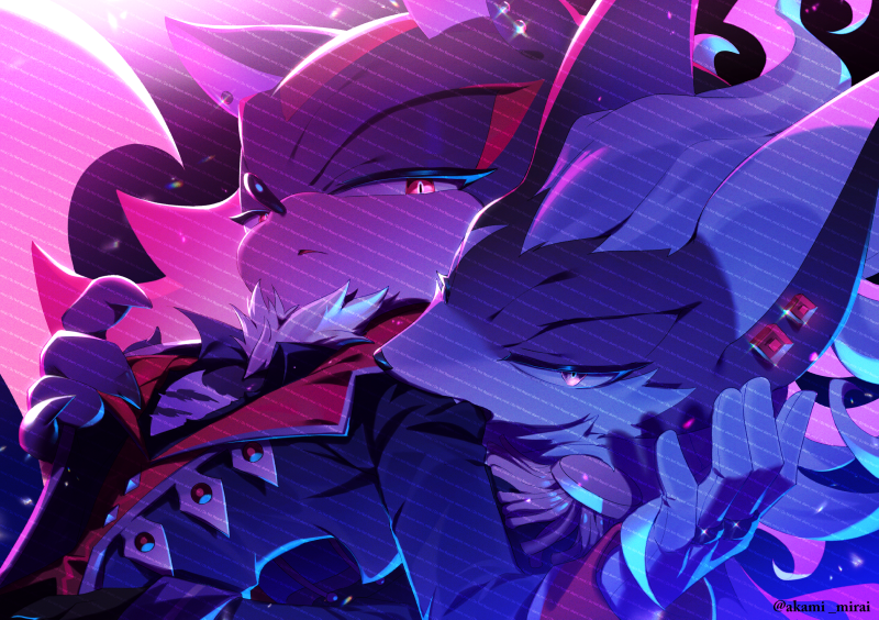 shadow the hedgehog and infinite (sonic and 1 more) drawn by iiimirai