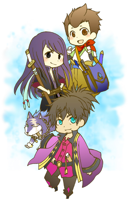 yuri lowell, raven, repede, and karol capel (tales of and 1 more) drawn by clochro