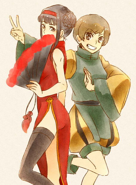 satonaka chie and amagi yukiko (persona and 1 more) drawn by skllp