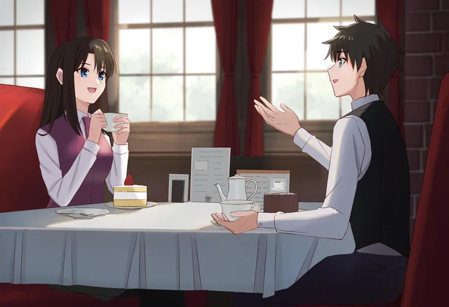 fujimaru ritsuka and kokutou azaka (fate and 2 more) drawn by shintyoi2