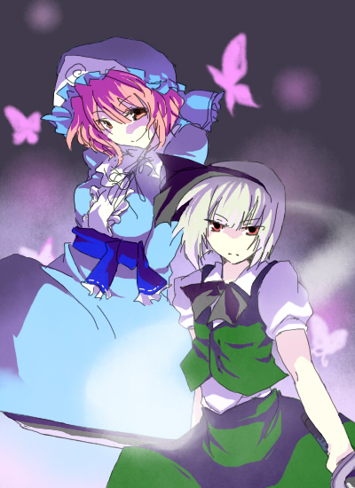 konpaku youmu and saigyouji yuyuko (touhou) drawn by hayas_(duster)