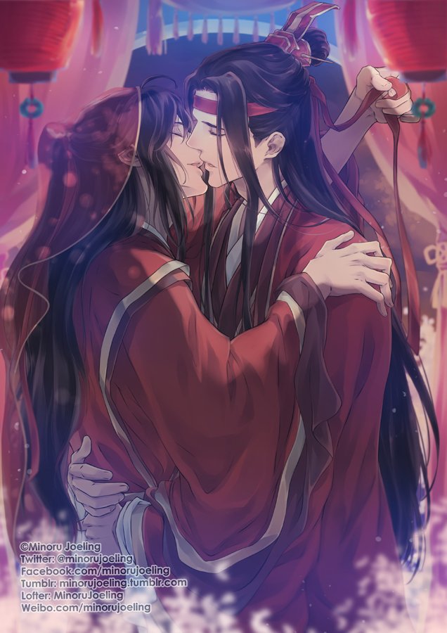 wei wuxian and lan wangji (modao zushi) drawn by minoru_(minoru_uwutemp)