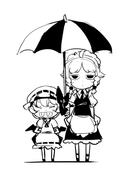 remilia scarlet and izayoi sakuya (touhou) drawn by hounori