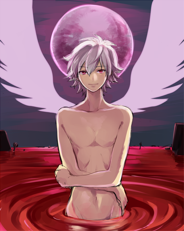 nagisa kaworu (neon genesis evangelion) drawn by kudou_akira