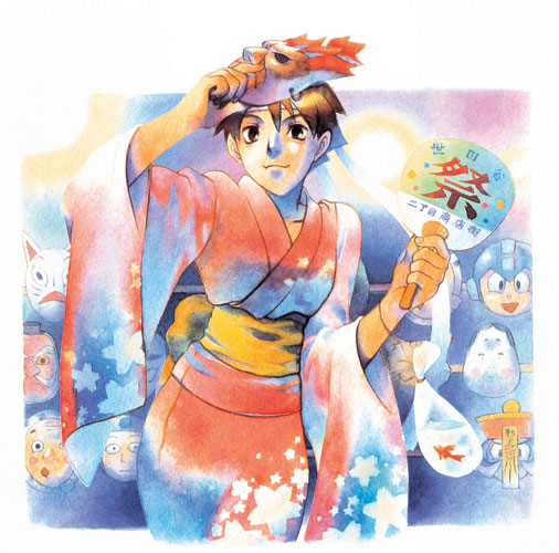 kasugano sakura, mega man, hsien-ko, and akuma (street fighter and 2 more) drawn by bengus