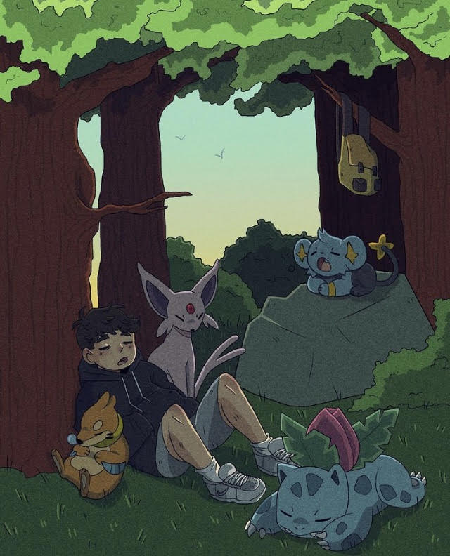 espeon, ivysaur, shinx, and buizel (pokemon) drawn by chase1201