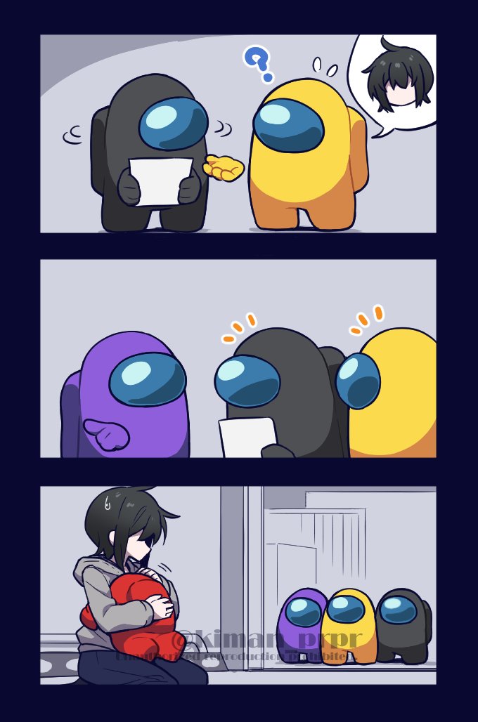 crewmate, yellow, red, impostor, they, and 2 more (original and 1 more) drawn by kiman