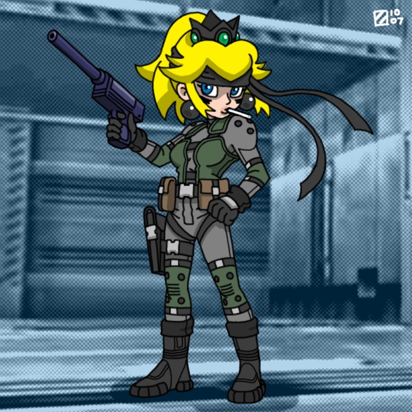 princess peach and solid snake (mario and 3 more)