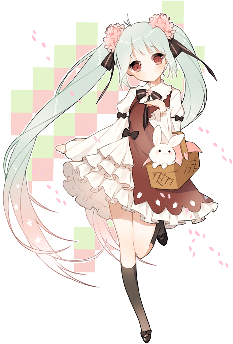 hatsune miku, sakura miku, and chuko miku (vocaloid) drawn by uttao