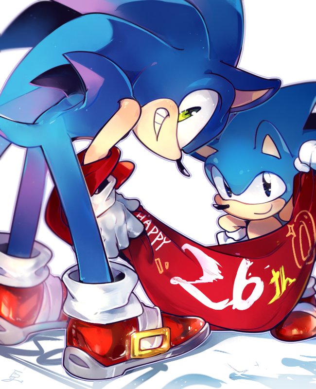 sonic the hedgehog and classic sonic (sonic and 1 more) drawn by weon1119