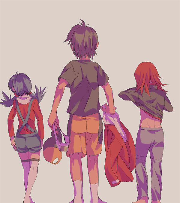 ethan, silver, and kris (pokemon and 1 more) drawn by satoshi_nai