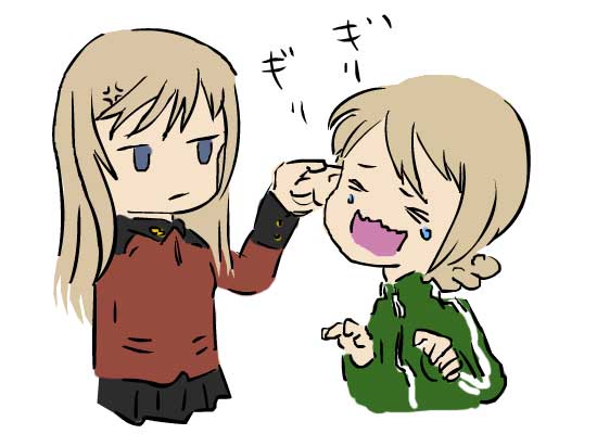 darjeeling and earl grey (girls und panzer) drawn by ika_grande