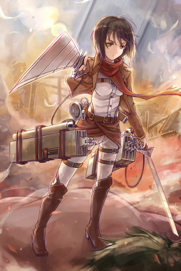 mikasa ackerman (shingeki no kyojin) drawn by spark_(sandro)