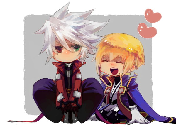 ragna the bloodedge and jin kisaragi (blazblue) drawn by oh_1234