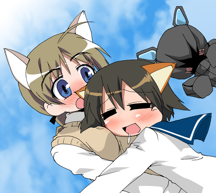 miyafuji yoshika, lynette bishop, neuroi, and neuroi girl (world witches series and 1 more) drawn by mukaibi_aoi