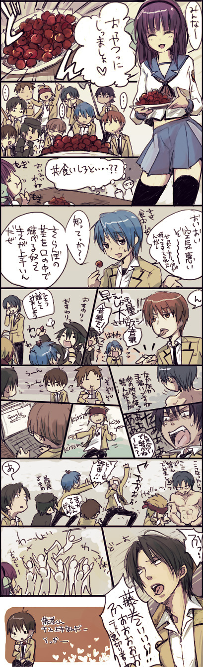 nakamura yuri, hinata hideki, otonashi yuzuru, naoi ayato, noda, and 6 more (angel beats! and 1 more) drawn by 6cm
